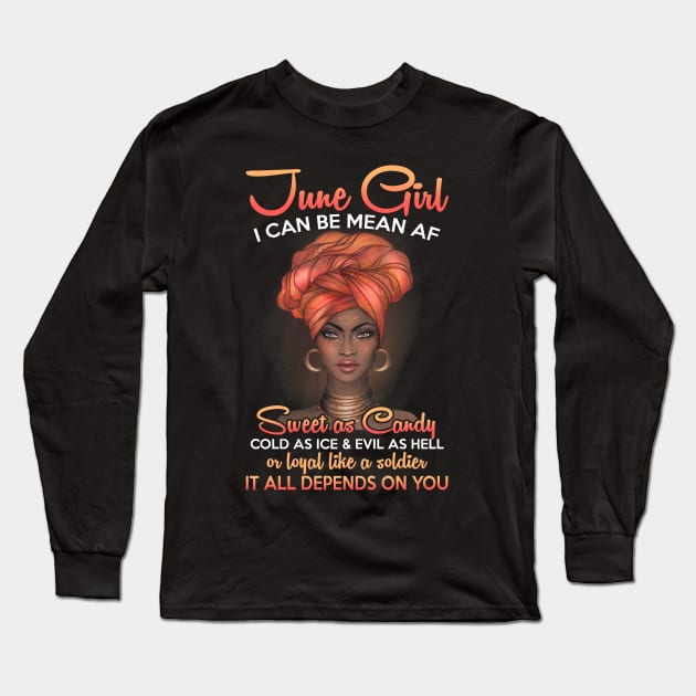 Queens Are Born In June Birthday T-Shirt for Black Women Long Sleeve T-Shirt by carlostevet